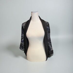 Veeca black/blue crinkle shrug